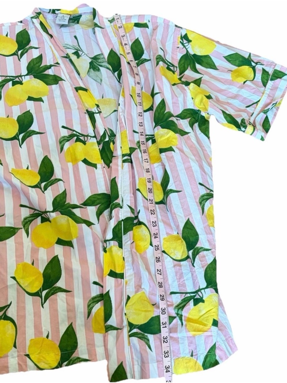 8 Oak Lane Lemon Printed Short Sleeve Lounge Kim Euro summer Poolside Size Med - Picture 7 of 9